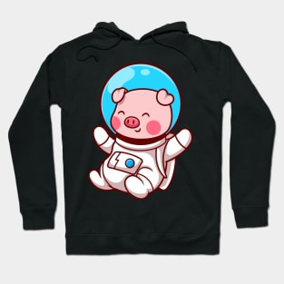 Cute Pig Astronaut Floating Cartoon Hoodie